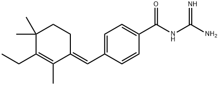 Benzamide, N-(aminoiminomethyl)-4-[(E)-(3-ethyl-2,4,4-trimethyl-2-cyclohexen-1-ylidene)methyl]- 结构式