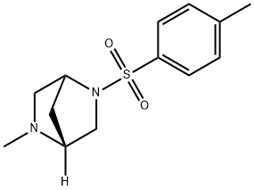 2,5-Diazabicyclo[2.2.1]heptane, 2-methyl-5-[(4-methylphenyl)sulfonyl]-, (1R)- (9CI) 结构式