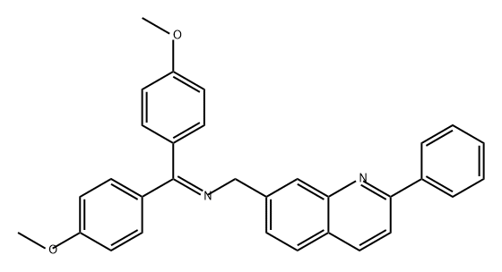 7-Quinolinemethanamine, N-[bis(4-methoxyphenyl)methylene]-2-phenyl- 结构式