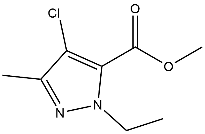 methyl 4-chloro-1-ethyl-3-methyl-1H-pyrazole-5-carboxylate 结构式