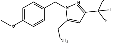 1H-Pyrazole-5-methanamine, 1-[(4-methoxyphenyl)methyl]-3-(trifluoromethyl)- 结构式