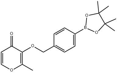 4H-Pyran-4-one, 2-methyl-3-[[4-(4,4,5,5-tetramethyl-1,3,2-dioxaborolan-2-yl)phenyl]methoxy]- 结构式