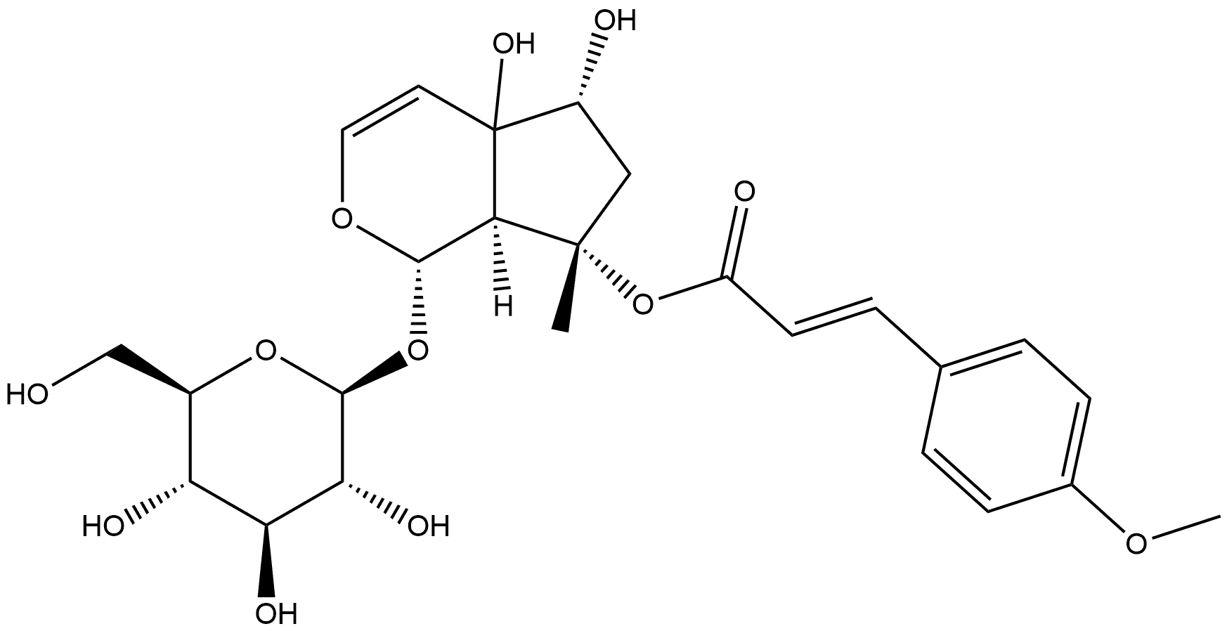 8-(O-Methyl-p-cumaroyl)-Harpagide 结构式