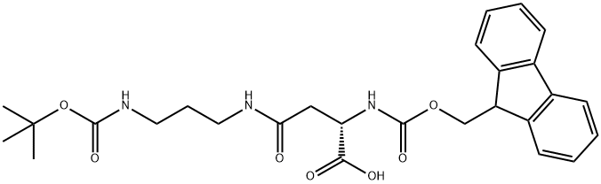 12-Oxa-2,6,10-triazatetradecanoic acid, 3-carboxy-13,13-dimethyl-5,11-dioxo-, 1-(9H-fluoren-9-ylmethyl) ester, (3S)- 结构式