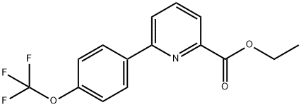 Ethyl 6-(4-(trifluoromethoxy)phenyl)picolinate 结构式