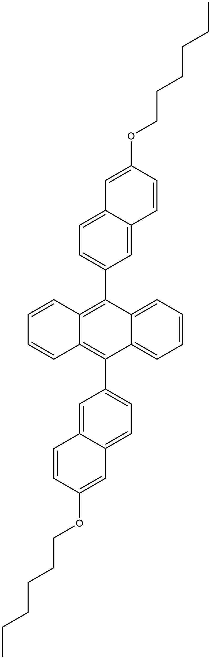 9,10-Bis[6-(hexyloxy)-2-naphthalenyl]anthracene 结构式