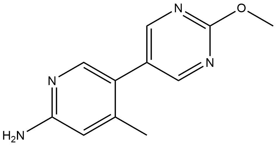 5-(2-Methoxy-5-pyrimidinyl)-4-methyl-2-pyridinamine 结构式