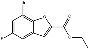 Ethyl 7-bromo-5-fluorobenzofuran-2-carboxylate 结构式