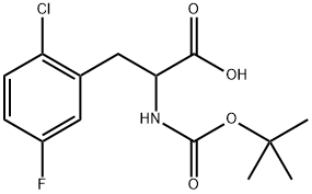 2-((叔丁氧羰基)氨基)-3-(2-氯-5-氟苯基)丙酸 结构式