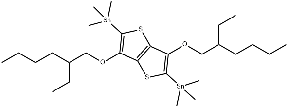 (3,6-bis((2-ethylhexyl)oxy)thieno[3,2-b]thiophene-2,5-diyl)bis(trimethylstannane 结构式