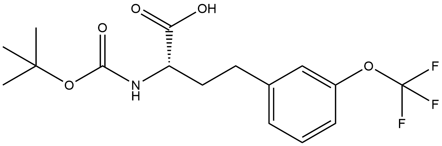 (2S)-2-[(2-methylpropan-2-yl)oxycarbonylamino]-4-[3-(trifluoromethoxy)phenyl]butanoic acid 结构式