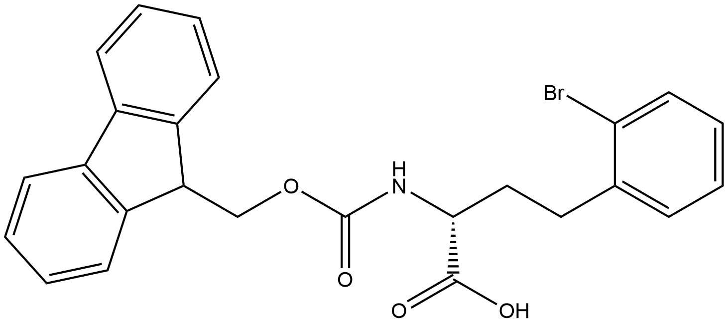 (αR)-2-Bromo-α-[[(9H-fluoren-9-ylmethoxy)carbonyl]amino]benzenebutanoic acid 结构式