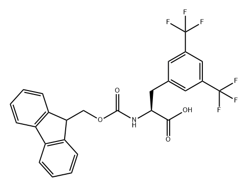 L-Phenylalanine, N-[(9H-fluoren-9-ylmethoxy)carbonyl]-3,5-bis(trifluoromethyl)- 结构式