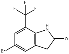 2H-Indol-2-one, 5-bromo-1,3-dihydro-7-(trifluoromethyl)- 结构式