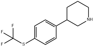 3-[4-[(三氟甲基)硫代]苯基]哌啶 结构式