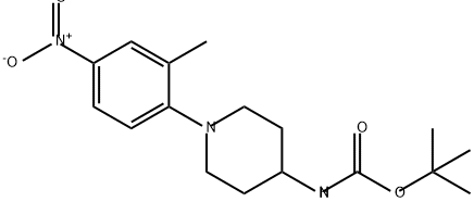 叔丁基(1-(2-甲基 -4-硝基苯基)哌啶 -4-基)氨基甲酸酯 结构式