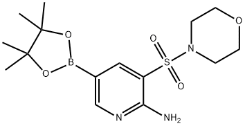 2-Pyridinamine, 3-(4-morpholinylsulfonyl)-5-(4,4,5,5-tetramethyl-1,3,2-dioxaborolan-2-yl)- 结构式