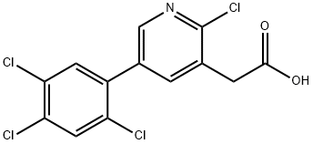 2-Chloro-5-(2,4,5-trichlorophenyl)pyridine-3-acetic acid 结构式