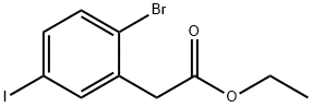 Benzeneacetic acid, 2-bromo-5-iodo-, ethyl ester 结构式