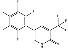 2-Mercapto-5-(perfluorophenyl)-3-(trifluoromethyl)pyridine 结构式