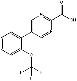 5-(2-(Trifluoromethoxy)phenyl)pyrimidine-2-carboxylic acid 结构式