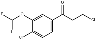 3,4'-Dichloro-3'-(difluoromethoxy)propiophenone 结构式