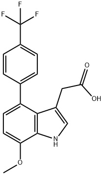 7-Methoxy-4-(4-(trifluoromethyl)phenyl)-indole-3-acetic acid 结构式