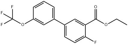Ethyl 4-fluoro-3'-(trifluoromethoxy)biphenyl-3-carboxylate 结构式