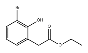 2-(3-溴-2-羟基苯基)乙酸乙酯 结构式