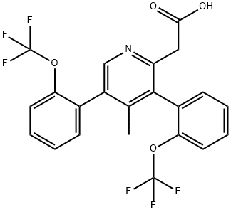 3,5-Bis(2-(trifluoromethoxy)phenyl)-4-methylpyridine-2-acetic acid 结构式
