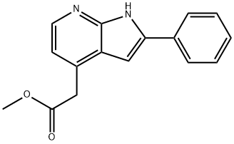 Methyl 2-phenyl-1H-pyrrolo[2,3-b]pyridine-4-acetate 结构式