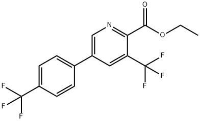 Ethyl 3-(trifluoromethyl)-5-(4-(trifluoromethyl)phenyl)picolinate 结构式