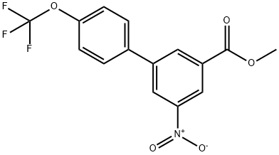 5-Nitro-4''-(trifluoromethoxy)biphenyl-3-carboxylic acid methyl ester 结构式