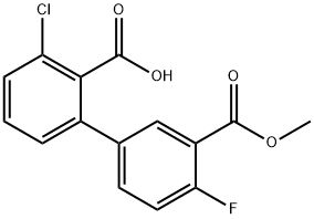 6-Chloro-2-(4-fluoro-3-methoxycarbonylphenyl)benzoic acid 结构式