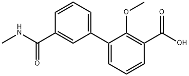 2-Methoxy-3-[3-(N-methylaminocarbonyl)phenyl]benzoic acid 结构式