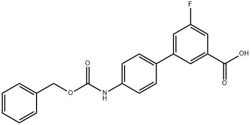 3-(4-Cbz-Aminopheny)-5-fluorobenzoic acid 结构式