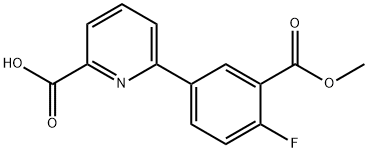 6-(4-Fluoro-3-methoxycarbonylphenyl)picolinic acid 结构式