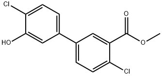 2-Chloro-5-(4-chloro-3-methoxycarbonylphenyl)phenol 结构式