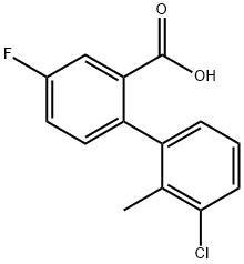 2-(3-Chloro-2-methylphenyl)-5-fluorobenzoic acid 结构式