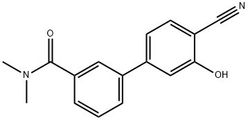 2-Cyano-5-[3-(N,N-dimethylaminocarbonyl)phenyl]phenol 结构式