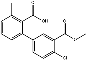 2-(4-Chloro-3-methoxycarbonylphenyl)-6-methylbenzoic acid 结构式