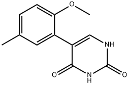 2,?4(1H,?3H)?-?Pyrimidinedione, 5-?(2-?methoxy-?5-?methylphenyl)?- 结构式