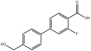 2-Fluoro-4-(4-hydroxymethylphenyl)benzoic acid 结构式