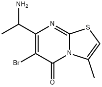 5H-Thiazolo[3,2-a]pyrimidin-5-one, 7-(1-aminoethyl)-6-bromo-3-methyl- 结构式