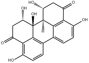 3,10-Perylenedione, 1,2,11,12,12a,12b-hexahydro-1,4,9,12,12a-pentahydroxy-, (1R,12S,12aS,12bR)- 结构式