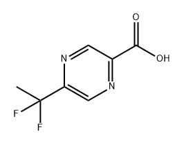 2-Pyrazinecarboxylic acid, 5-(1,1-difluoroethyl)- 结构式