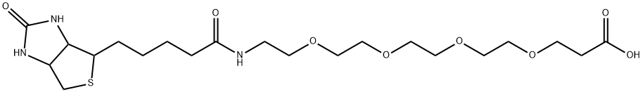 4,7,10,13-Tetraoxa-16-azaheneicosanoic acid, 21-(hexahydro-2-oxo-1H-thieno[3,4-d]imidazol-4-yl)-17-oxo- 结构式