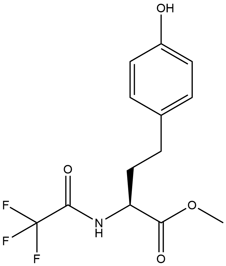 Benzenebutanoic acid, 4-hydroxy-α-[(2,2,2-trifluoroacetyl)amino]-, methyl ester, (αS)- 结构式