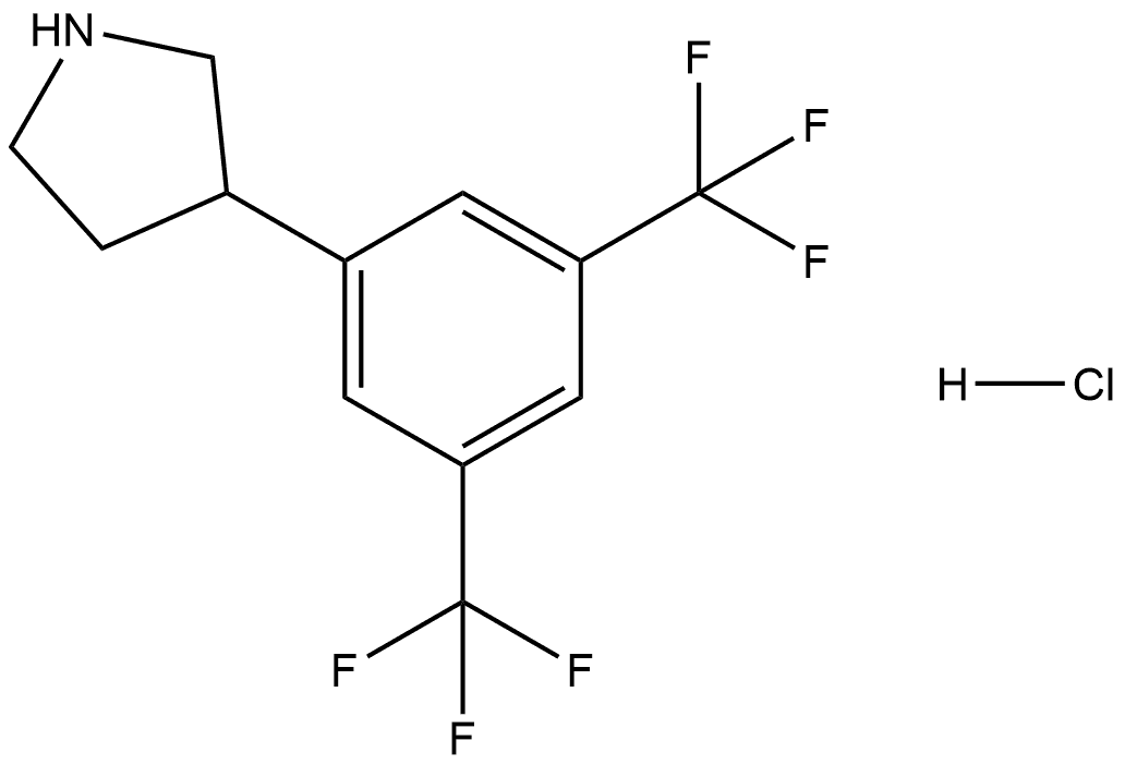 3-[3,5-双(三氟甲基)苯基]吡咯烷盐酸盐 结构式