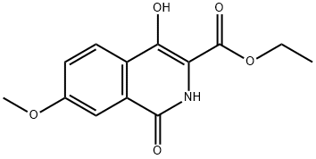 3-?Isoquinolinecarboxyl?ic acid, 1,?2-?dihydro-?4-?hydroxy-?7-?methoxy-?1-?oxo-?, ethyl ester 结构式